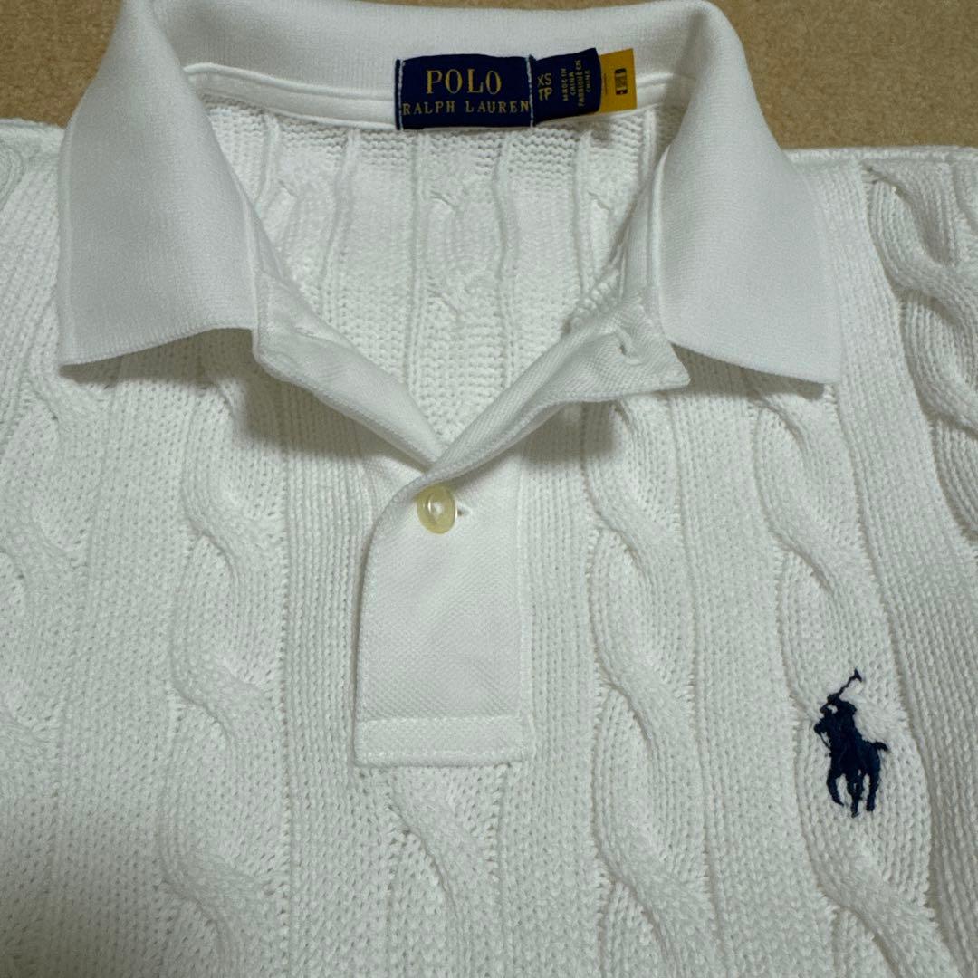 POLO ラルフローレン ケーブルニットコットンカーディガン ポロシャツ ポニー