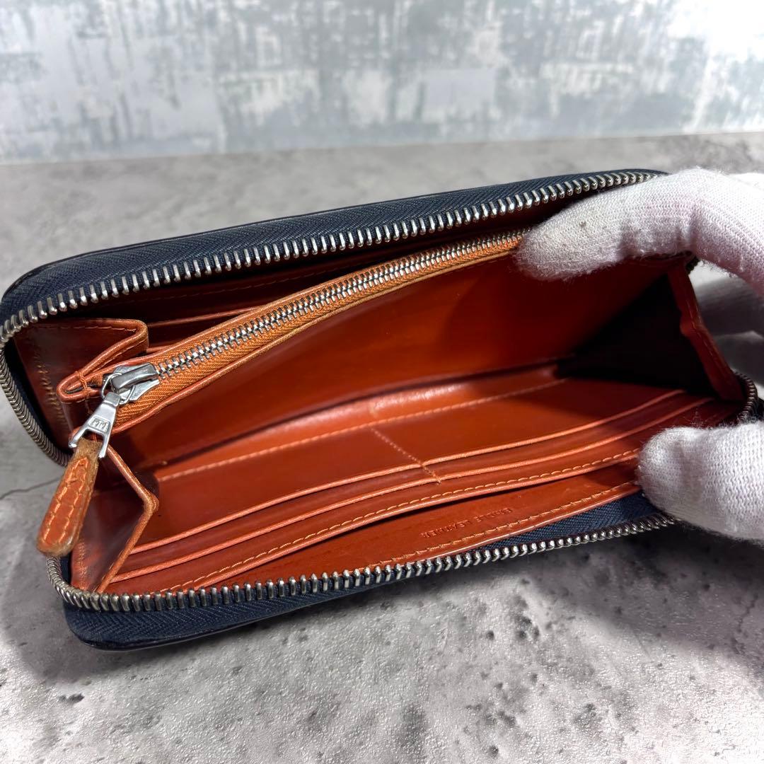 【最終価格！】ホワイトハウスコックス ラウンドファスナー 長財布 レザーネイビー