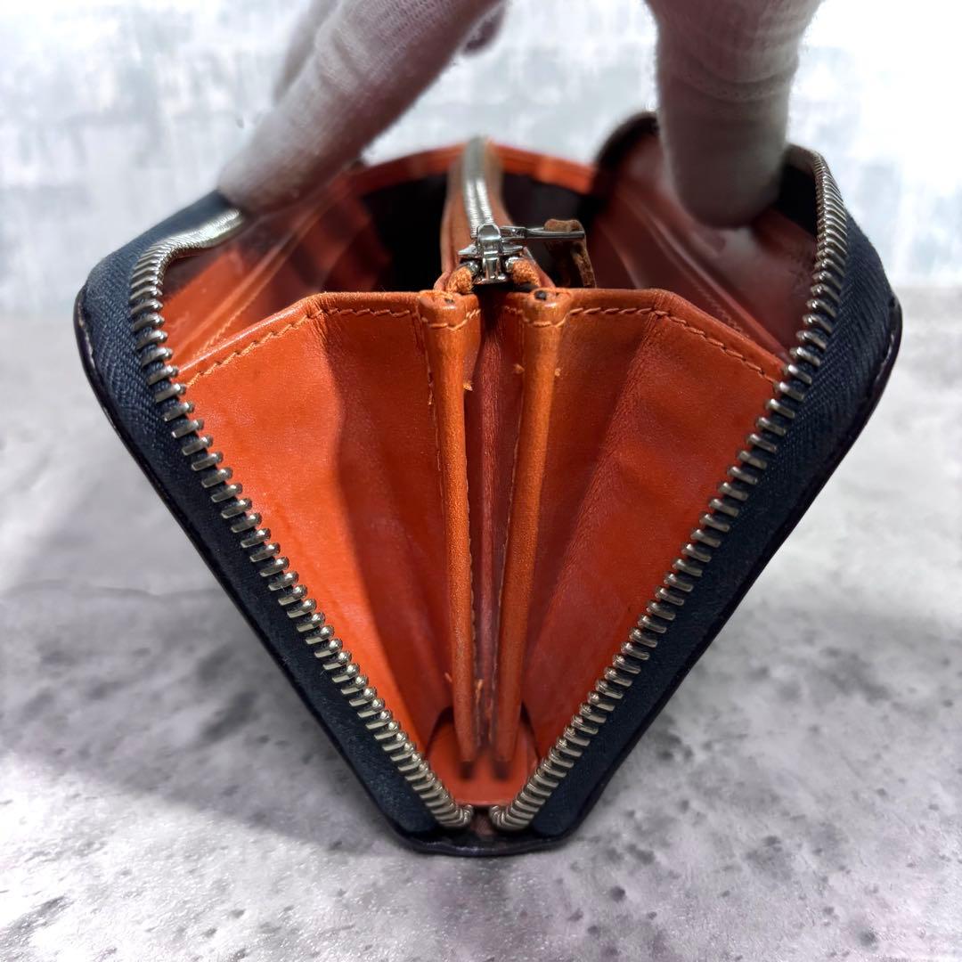 【最終価格！】ホワイトハウスコックス ラウンドファスナー 長財布 レザーネイビー