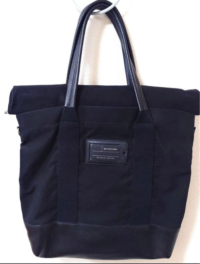 【極美品】BALENCIAGA 黒キャンバストートバッグ