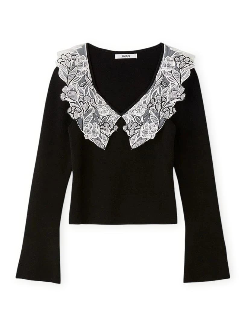 半額以下✨2025年モデル✨スナイデル　エンブロイダリーカラーニットプルオーバー