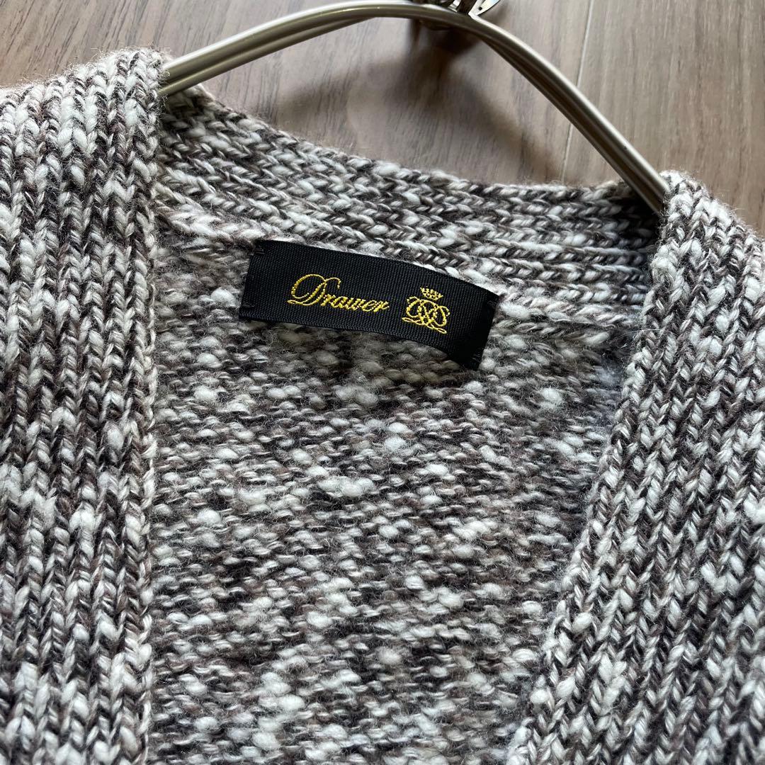 ＜Drawer（ドゥロワー）＞ 5Gウールカシミヤ天竺編みVネックカーディガン