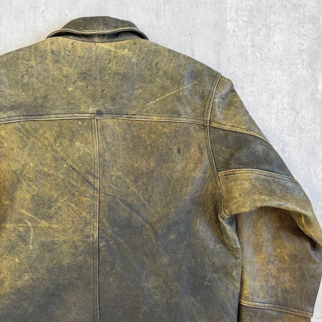 雰囲気抜群 Side stream ヴィンテージ カウレザージャケット Lサイズ