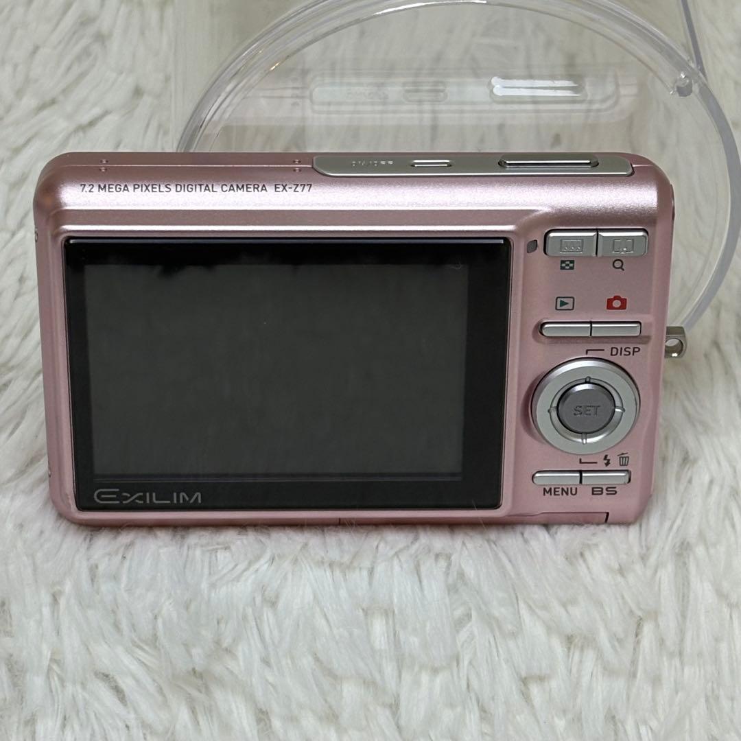 美品　CASIO カメラ　エクシリムEX-Z77 充電器　箱　ピンク コンデジ