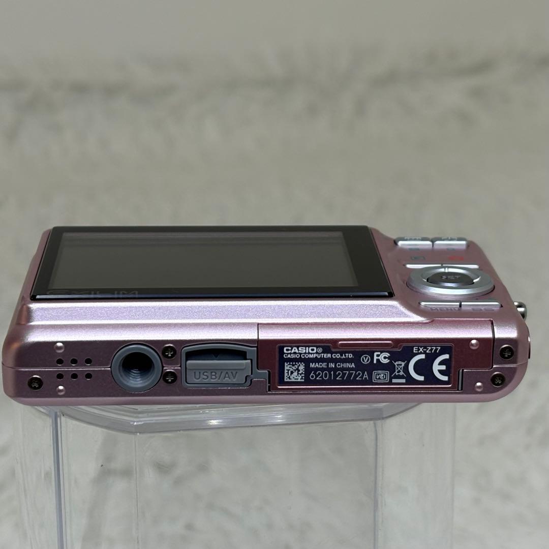 美品　CASIO カメラ　エクシリムEX-Z77 充電器　箱　ピンク コンデジ