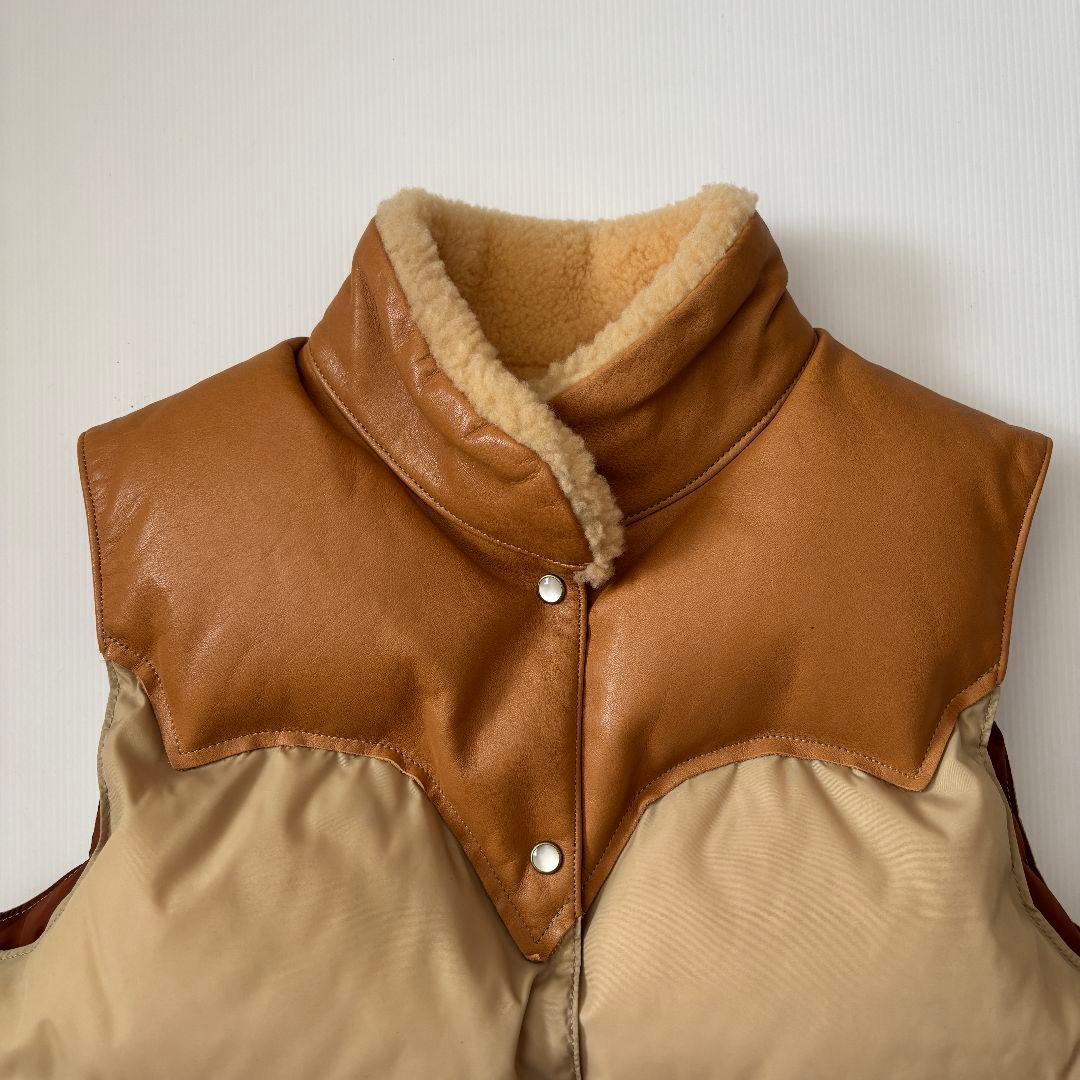 ロッキーマウンテン　フェザーベッド　ダウンベスト　ベージュ　レディース