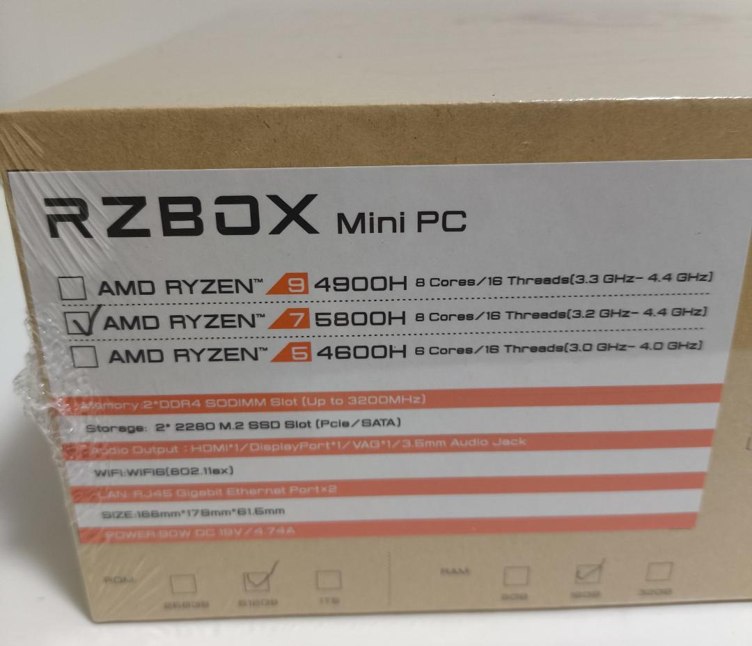 CHUWI RZBOX　AMD RYZEN7 5800H