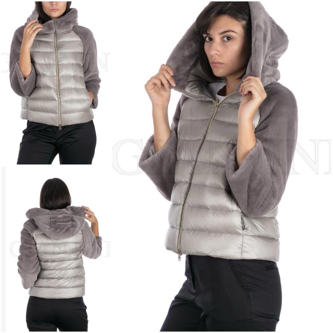 美品★HERNO｜Resort 稀少 エコファーショートダウン ブラック 40