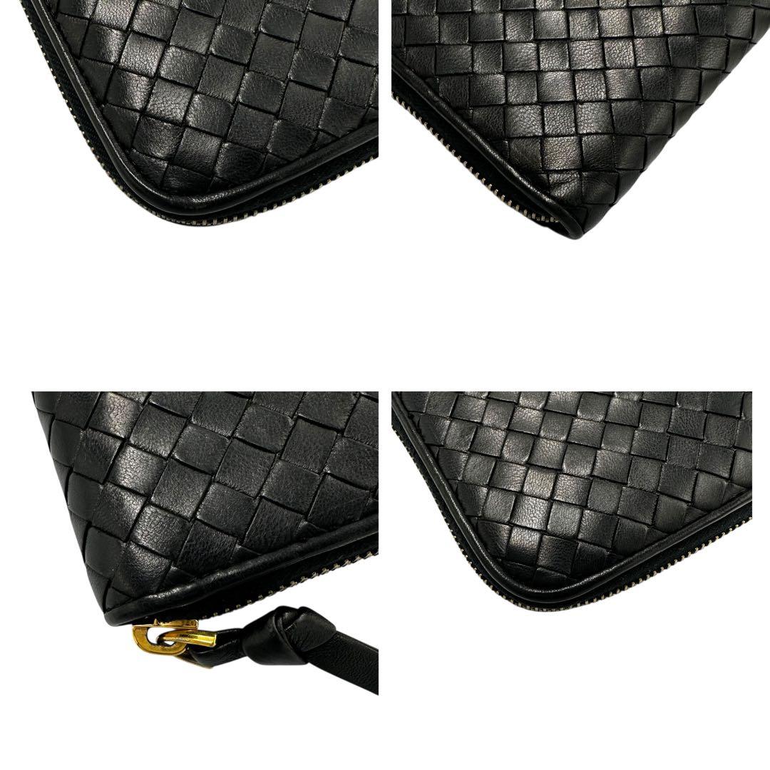 【極美品】箱付 ボッテガヴェネタ ブラック 長財布 イントレチャート 黒 本革