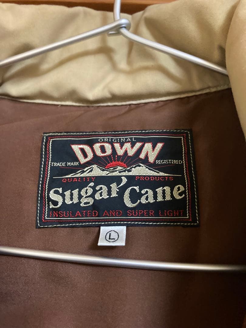 【値下げ】Sugar Cane DOWN ベスト Lサイズ ベージュ/ブラウン