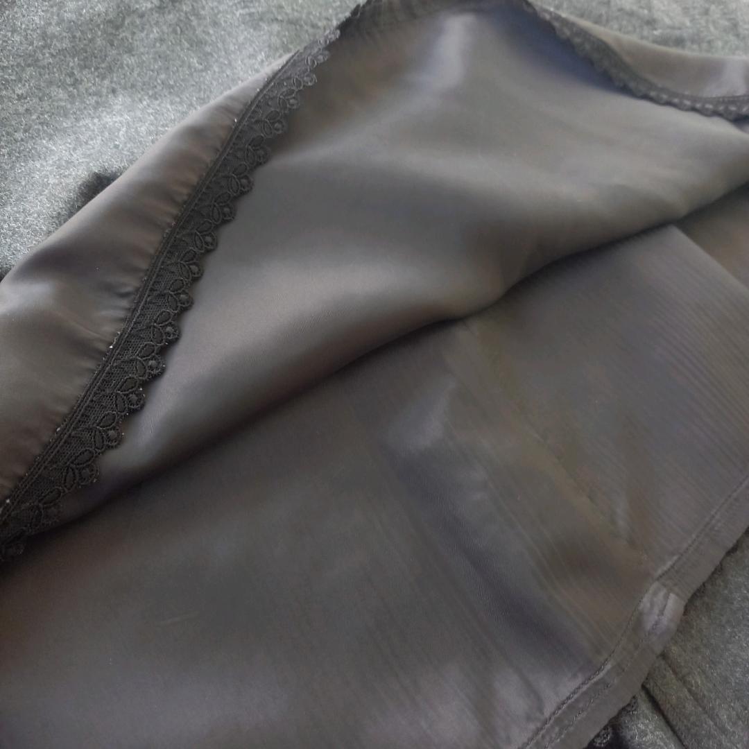 希少✨Foxey 高級ウール ワンピース スパンコール 刺繍 ダークグレー