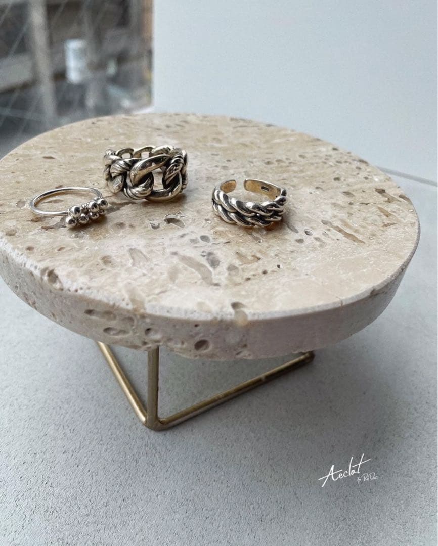 ザラホーム　大理石　キャンドルトレイ ディスプレイトレイ　大、小　2個