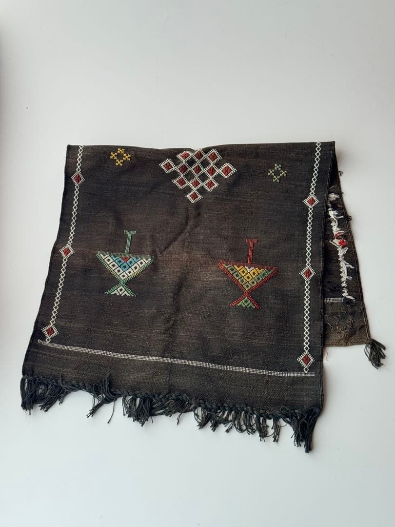 ヴィンテージ 手織りサブララグ 53×107cm キッチン 玄関 カクタスシルク