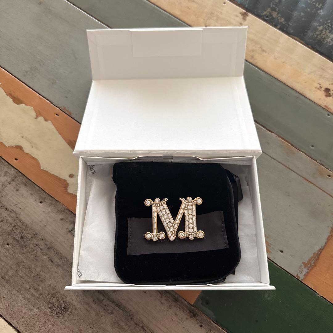 マックスマーラ　[バス] クリスタル ブローチ - Optical white