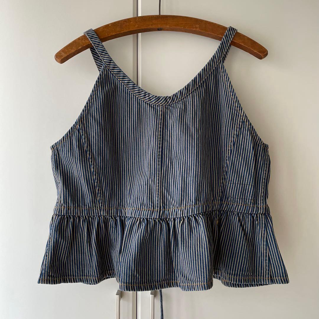 45R 大麦デニムのキャミソール（重）　ヒッコリー　2024春夏　28,600円