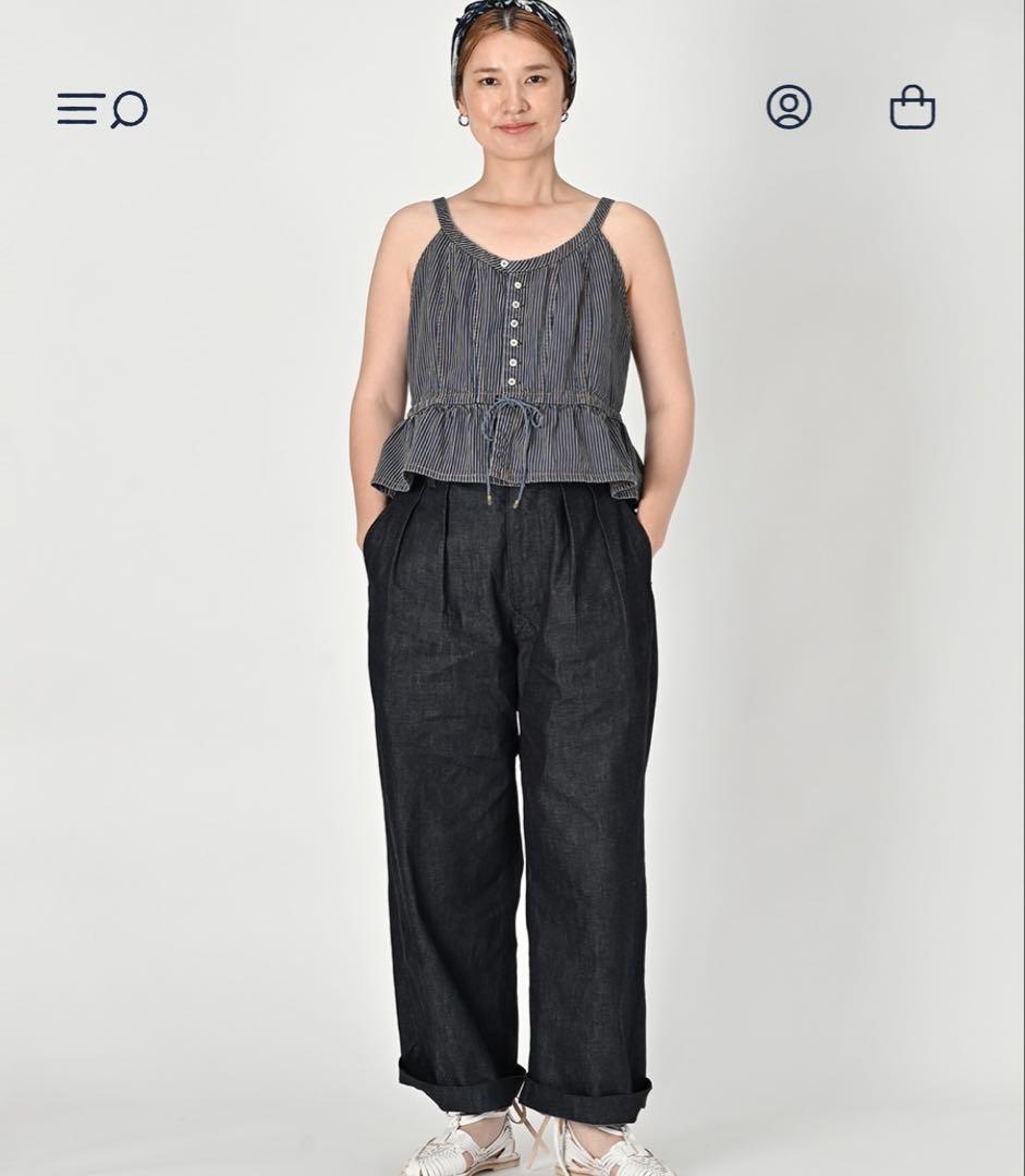 45R 大麦デニムのキャミソール（重）　ヒッコリー　2024春夏　28,600円