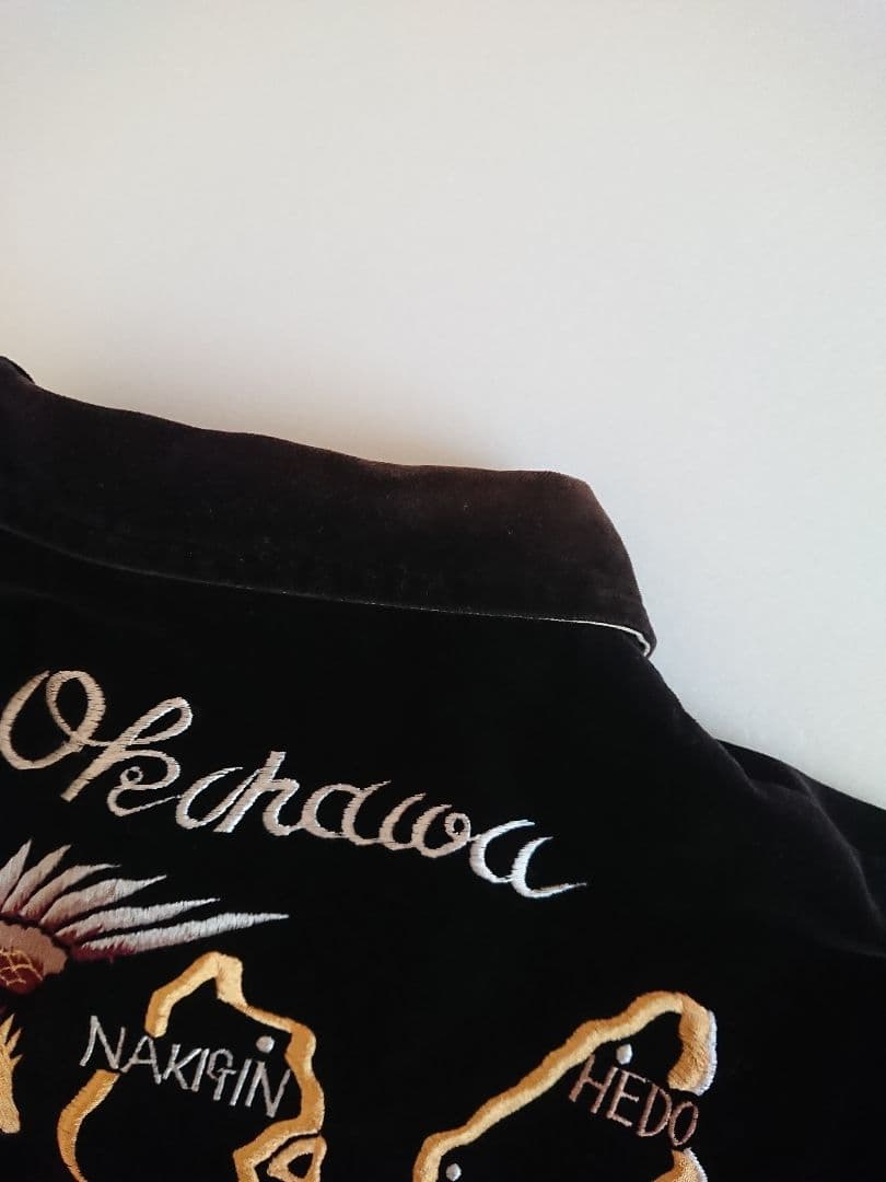 【希少】東洋テーラー 別珍 襟付 スカジャン M 黒 龍 鷹 刺繍 リバーシブル