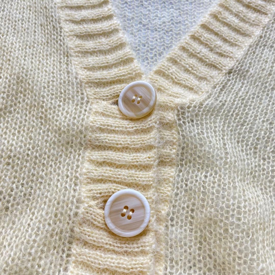 美品✨ブルネロクチネリ カーディガン モヘヤ ウール イエロー 長袖 イタリア製