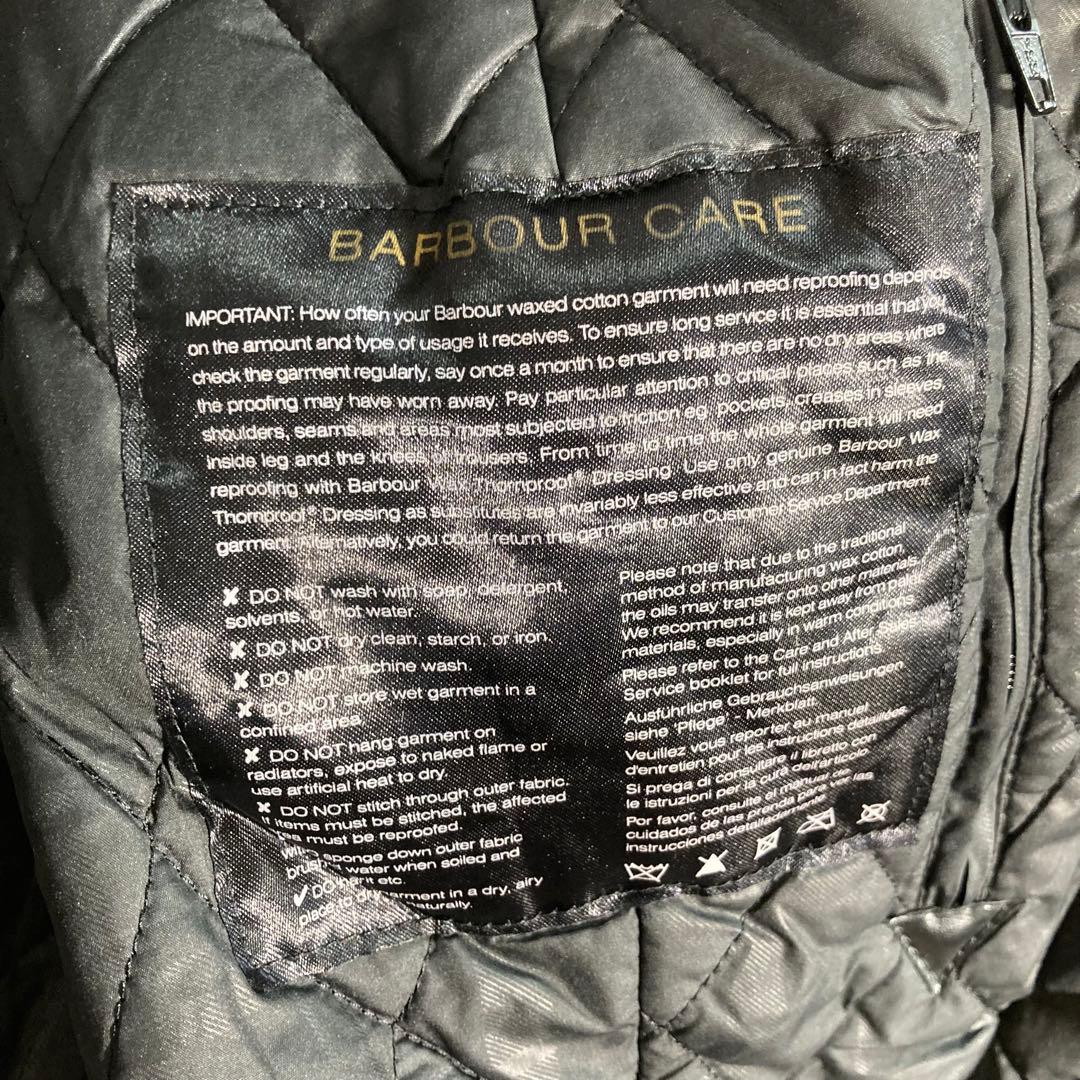 【美品】Barbour バブアー オイルドジャケット　モッズコート　黒　ロゴ