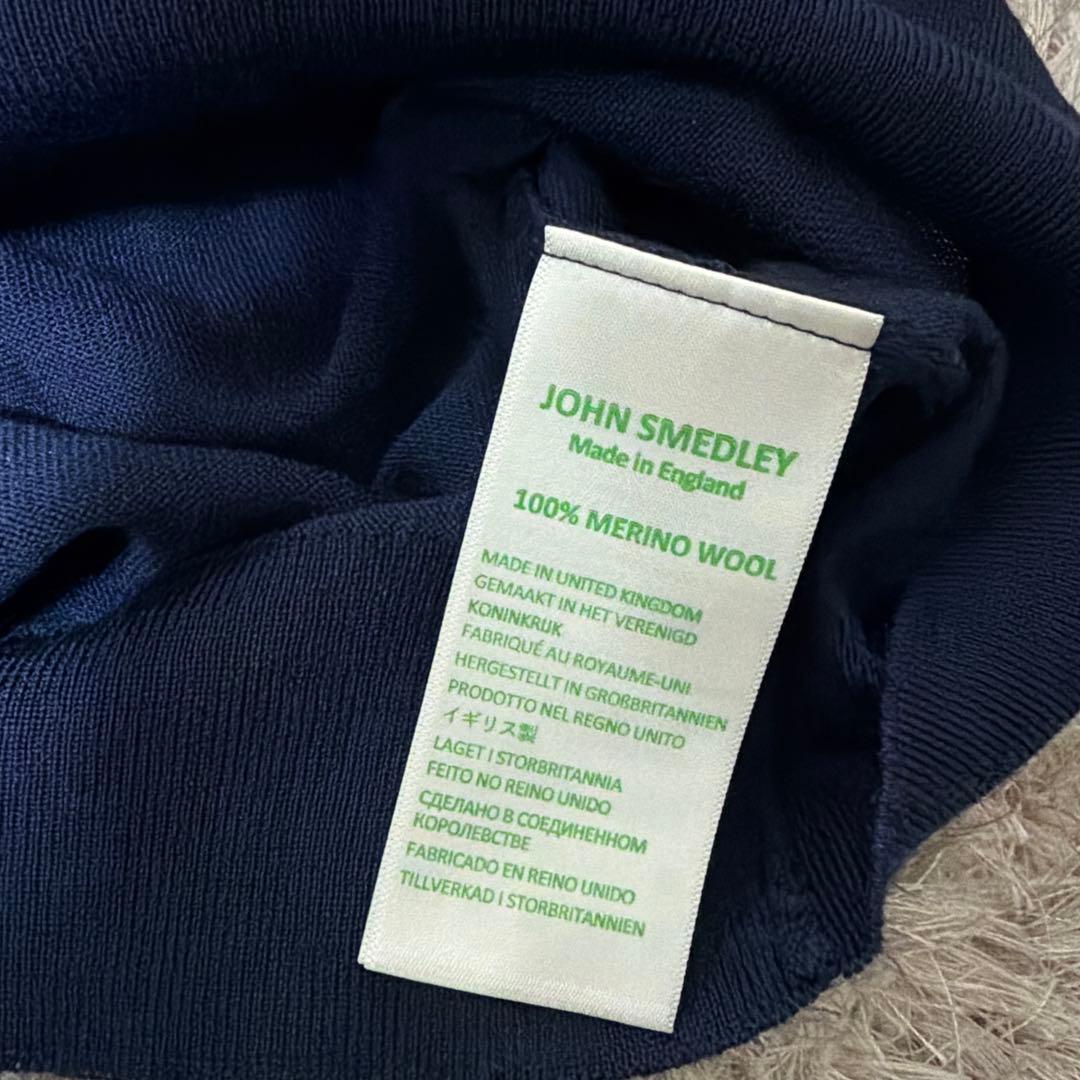 JOHN SMEDLEY メンズ　ウール　ネイビー　ニット