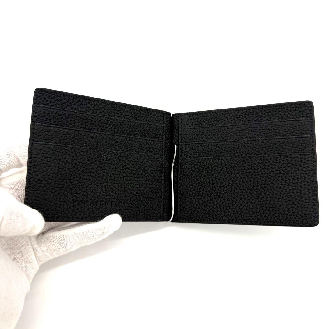 ★未使用品★ボナベンチュラ シュリンクレザー マネークリップ メンズ ブラック