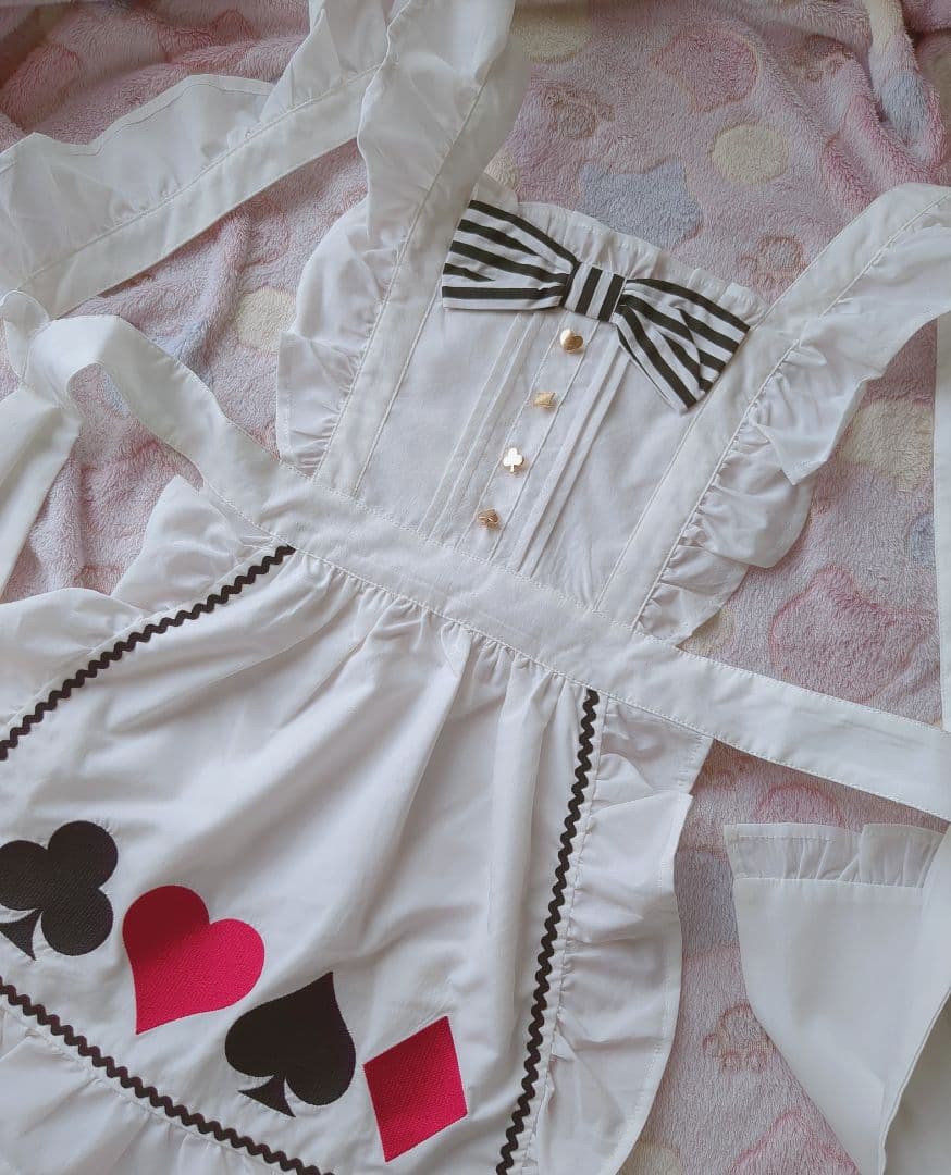 Chalmiere 不思議の国 エプロン アリス ホワイト 白 シャルミエール