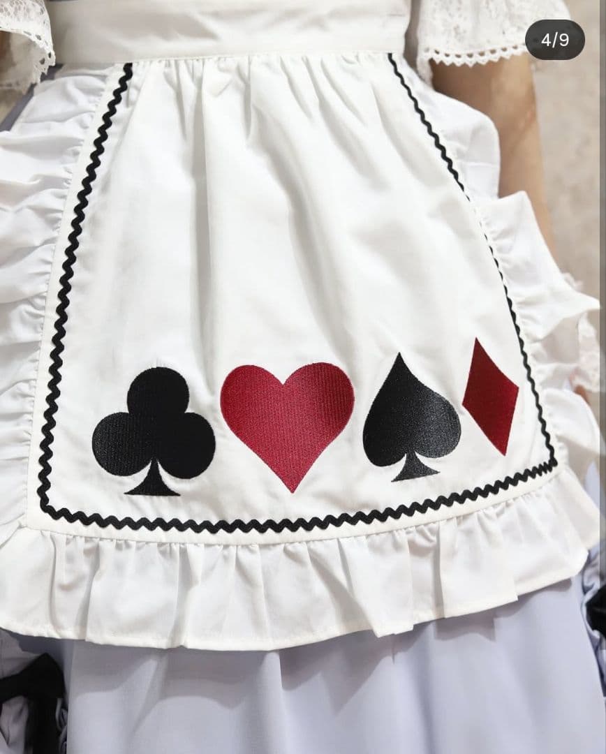 Chalmiere 不思議の国 エプロン アリス ホワイト 白 シャルミエール