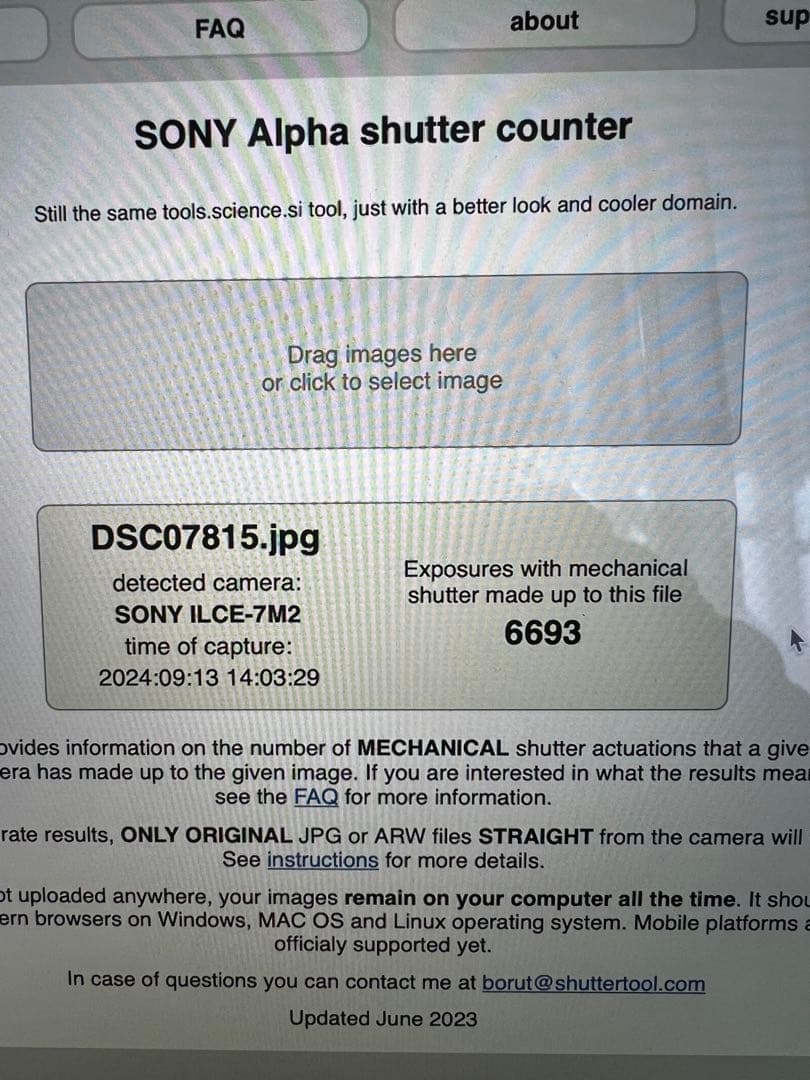 SONY α7 II ミラーレス一眼カメラ シャッター回数6693回