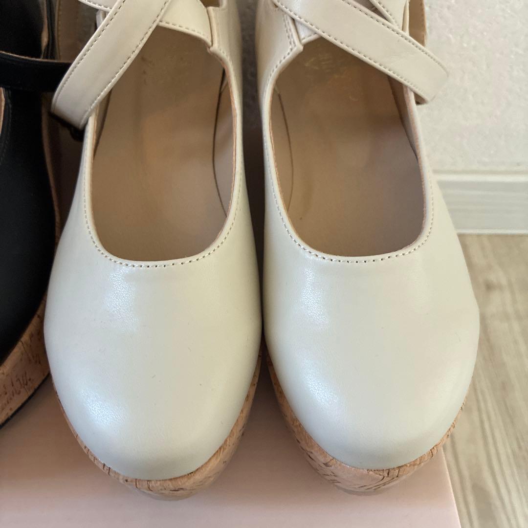 アナザーアンジェラス クロス ストラップ 厚底 パンプス 二足セット