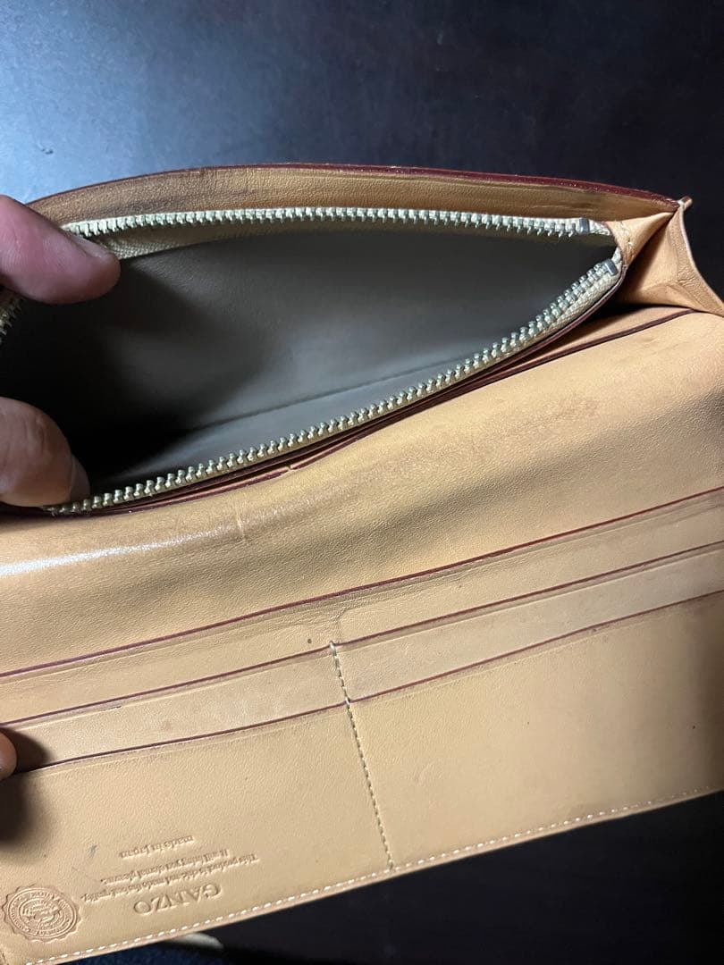 GANZO コードバン 長財布 ネイビー