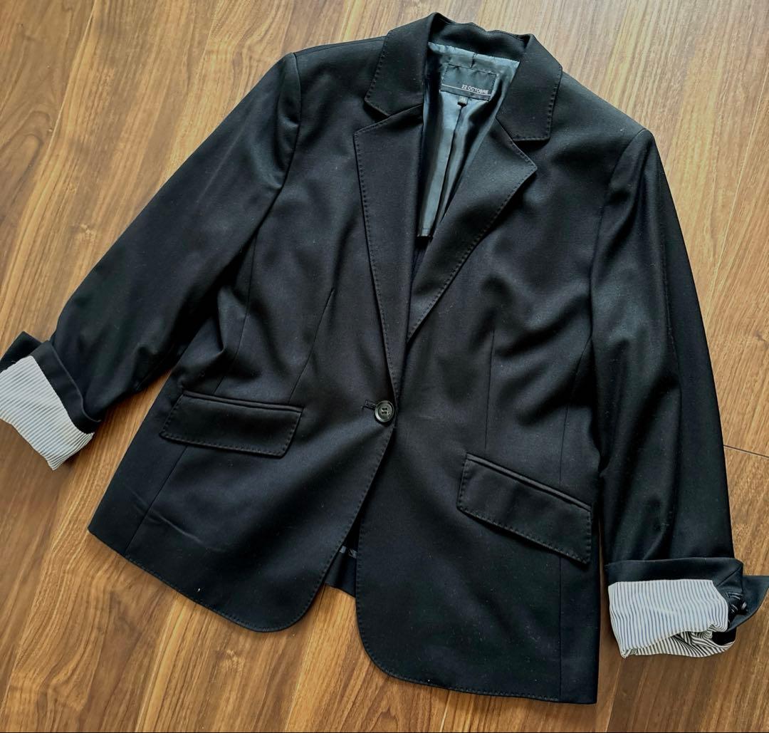 お値下げしました【美品】22OCTOBRE セットアップ パンツスーツ　ブラック