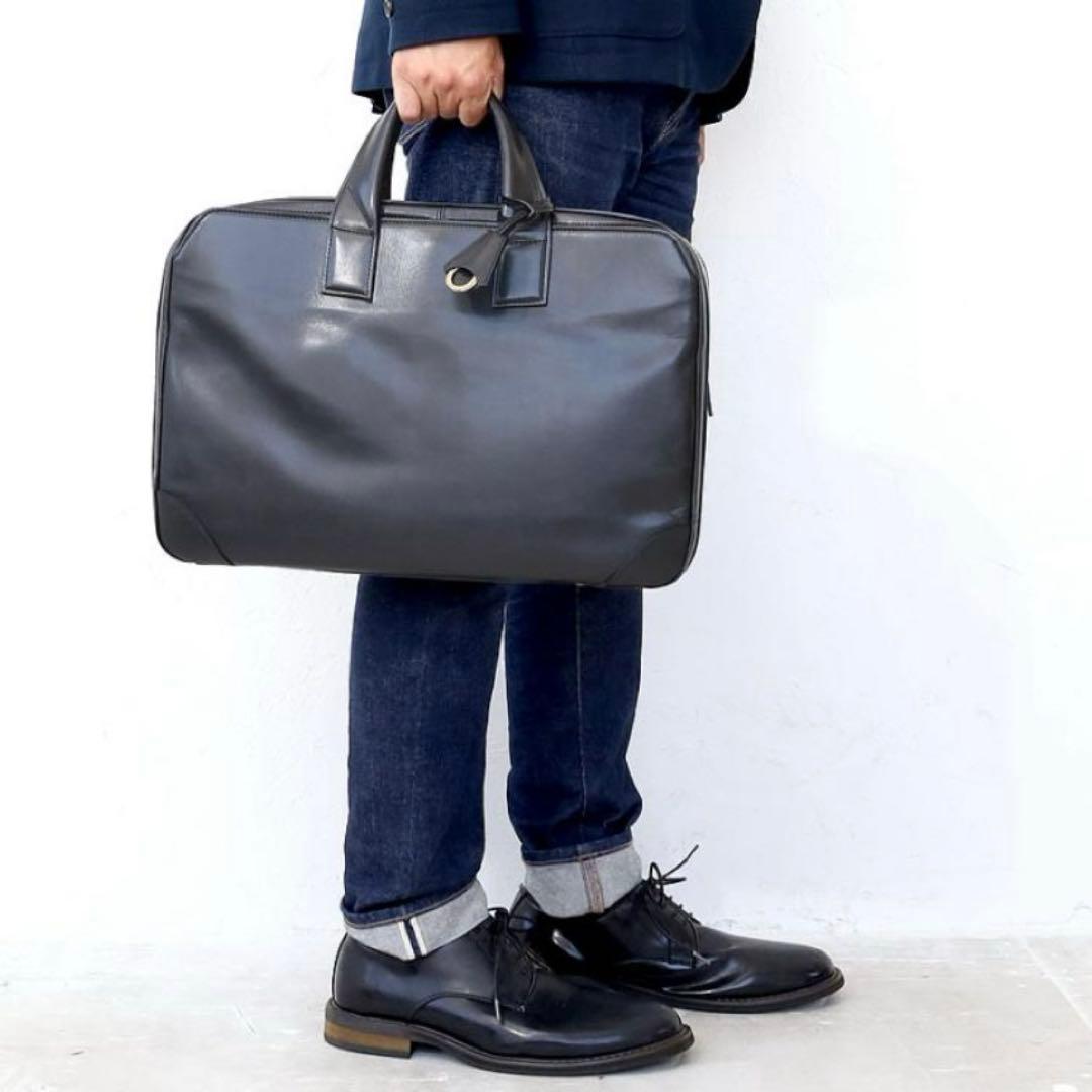 定価53900円　美品 aniary 2室 レザー ビジネスバッグ　B4可　黒