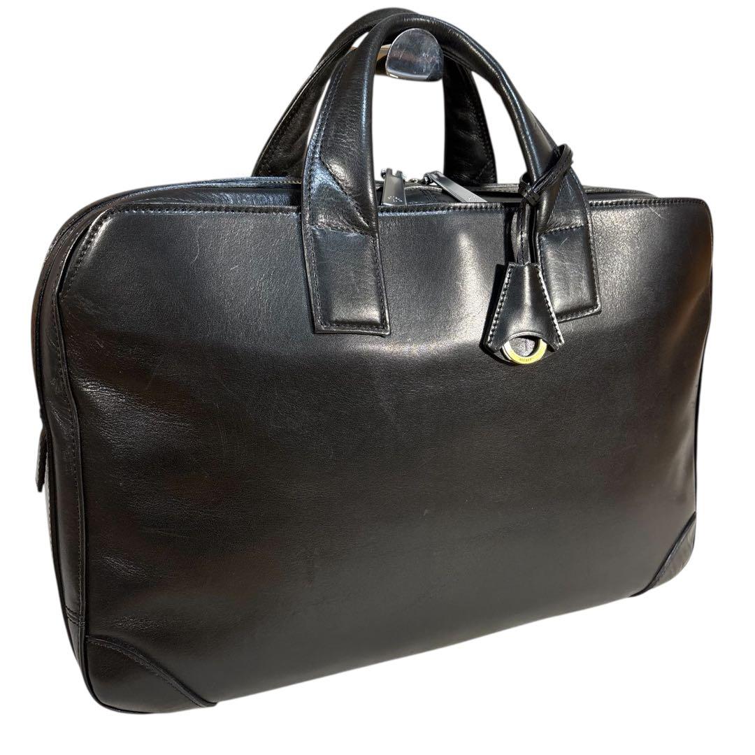 定価53900円　美品 aniary 2室 レザー ビジネスバッグ　B4可　黒