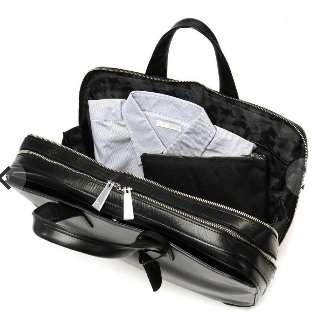 定価53900円　美品 aniary 2室 レザー ビジネスバッグ　B4可　黒