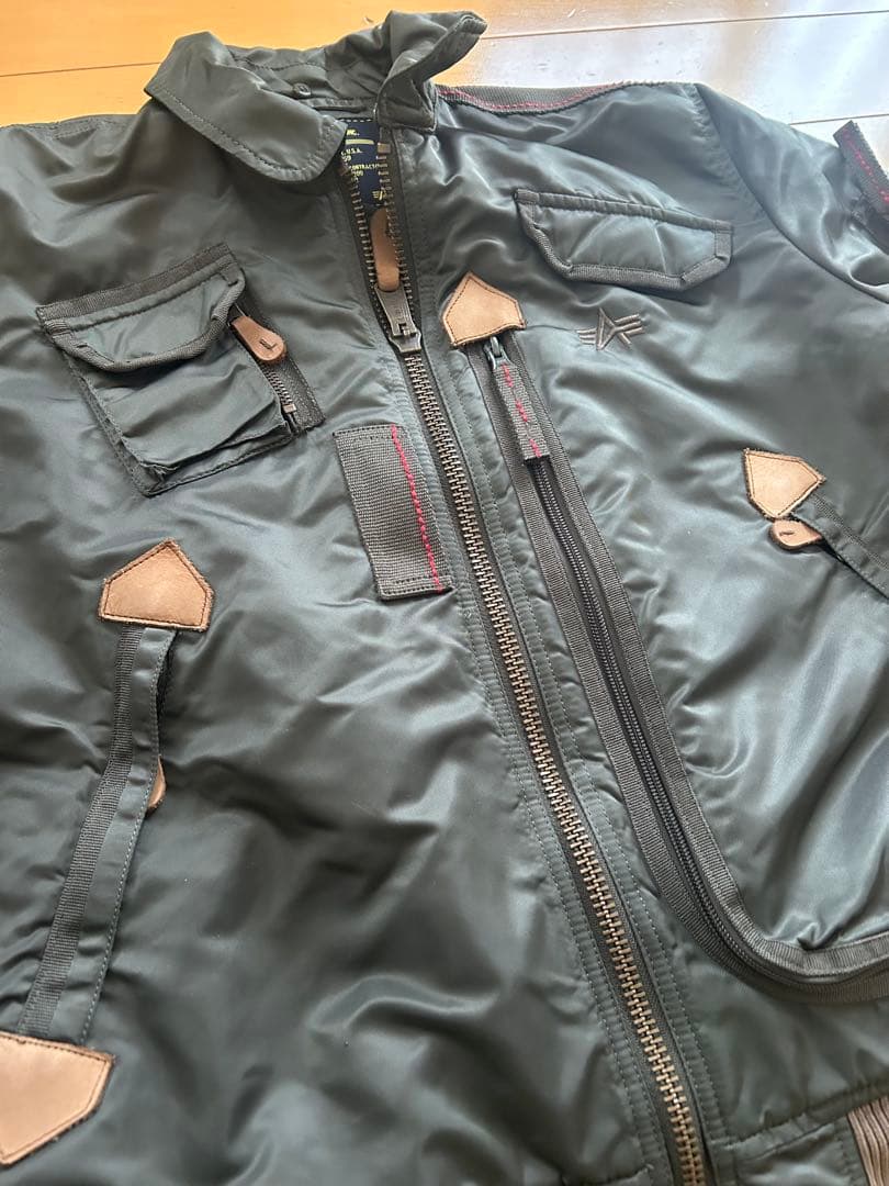 ALPHA アルファ MA-1 ブルゾン ジャケット サイズL 襟あり