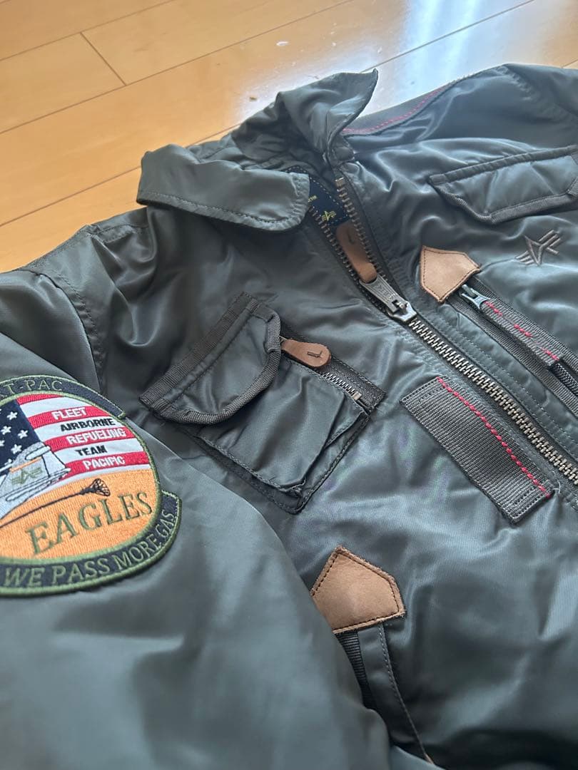 ALPHA アルファ MA-1 ブルゾン ジャケット サイズL 襟あり