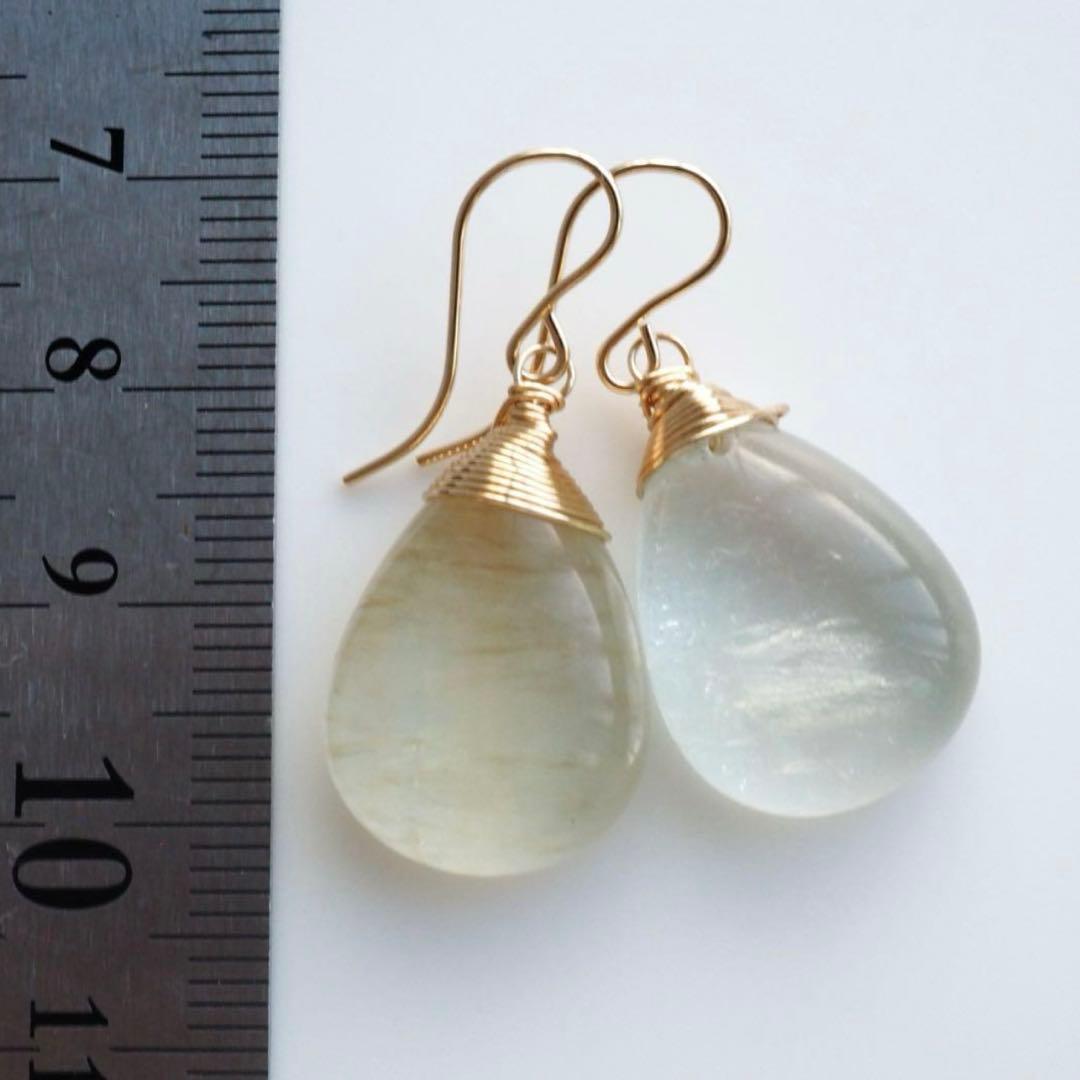 【Ruby】宝石質パステルカラーフローライトの大粒ピアス