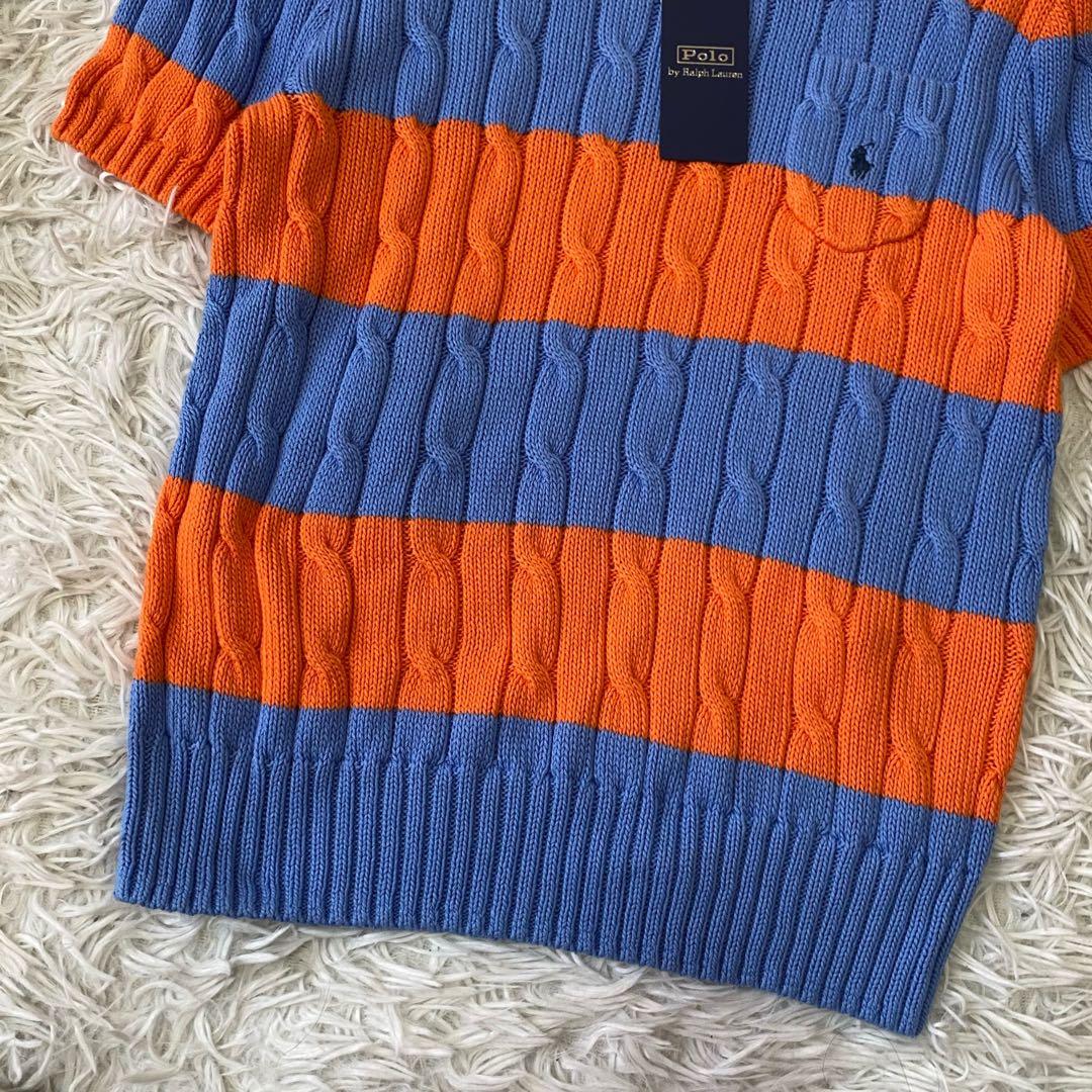 POLO RALPH LAUREN ポニー刺繍 ケーブルニット ピマコットン L