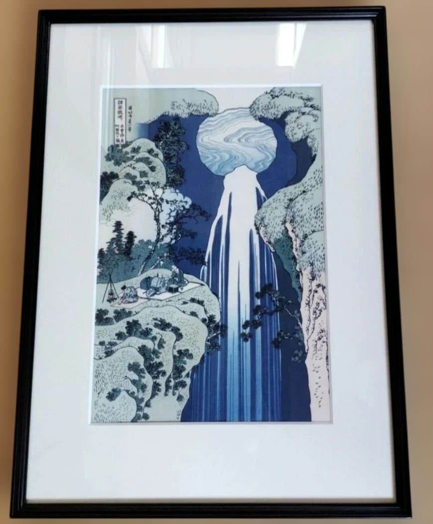 葛飾北斎「諸国滝廻り 木曾路ノ奥阿弥陀の滝」アダチ版画