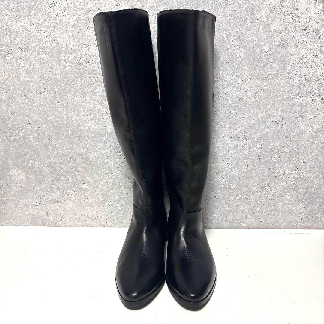 ✨美品✨コルソローマノーヴェ ロングブーツ【38】ブラック バックジップ