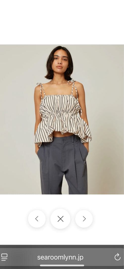 シールームリン　フロッキーStripe Ribbonビスチェ　アイボリー