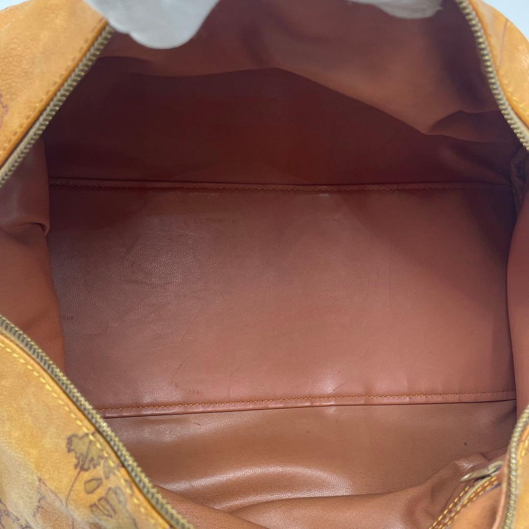 美品✨プリマクラッセ 2way ボストンバッグ PVC×レザー 地図柄 チャーム