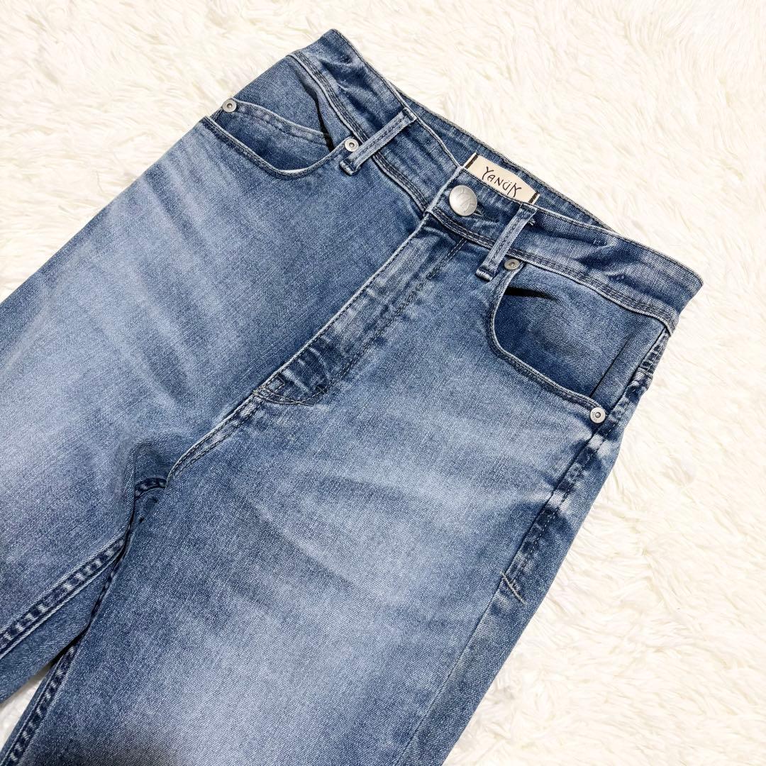 美品 YANUK フィギーライトブルーブーツカット サイズ24 ヤヌーク