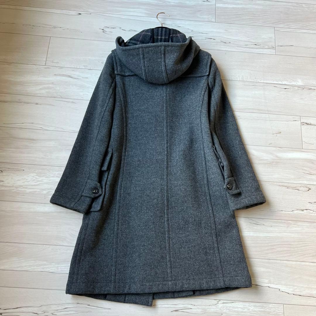 希少カラーピンクチェック　バーバリーブルーレーベル　ダッフルコート　ウール100