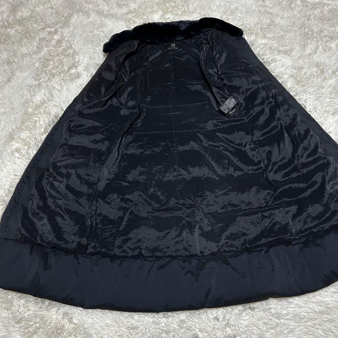 【美品】TAE ASHIDA ダウンコート ブラック ファー襟 M ロング