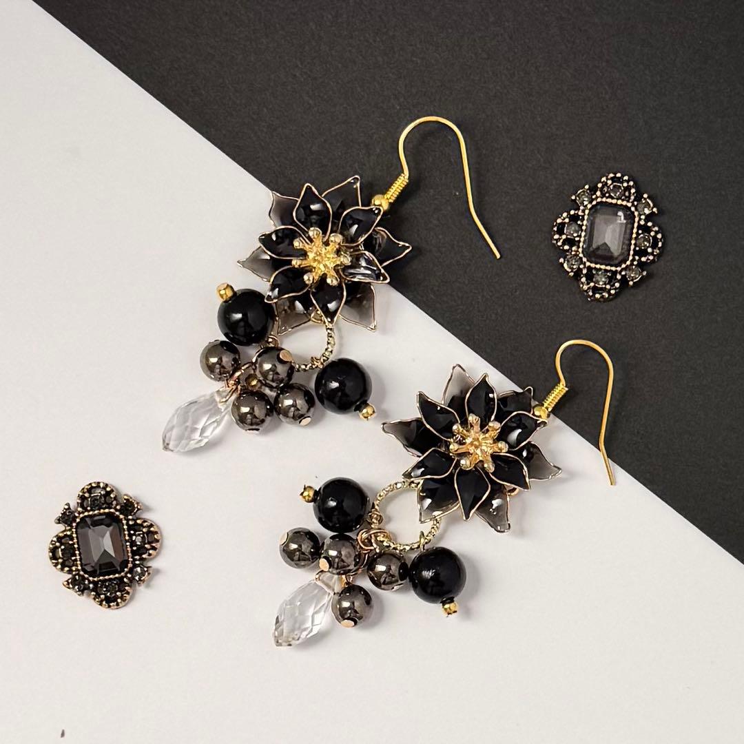 ふっちページ／イヤリング8点／ヘアコーム1点