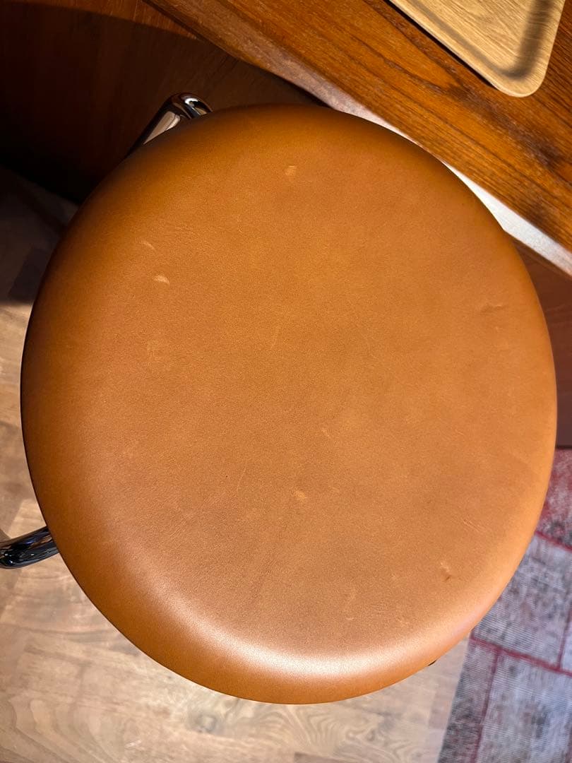 正規品 ドットスツール ワイルドレザーウォルナット/クローム脚【B】