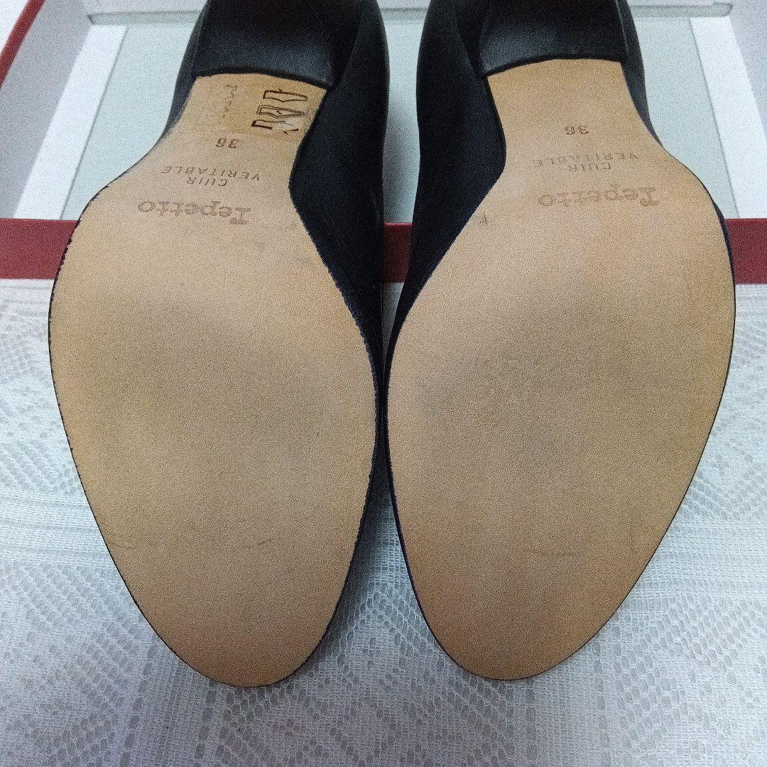 repetto 黒 36サイズ　 美品　ヒール　バレエシューズ　レザー