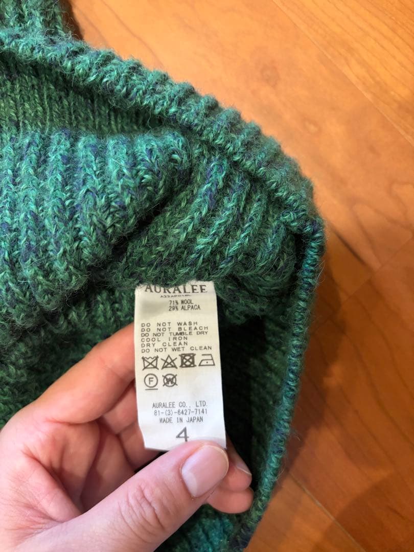 【3連休限定値下げ】auralee KNIT ZIP TURTLE