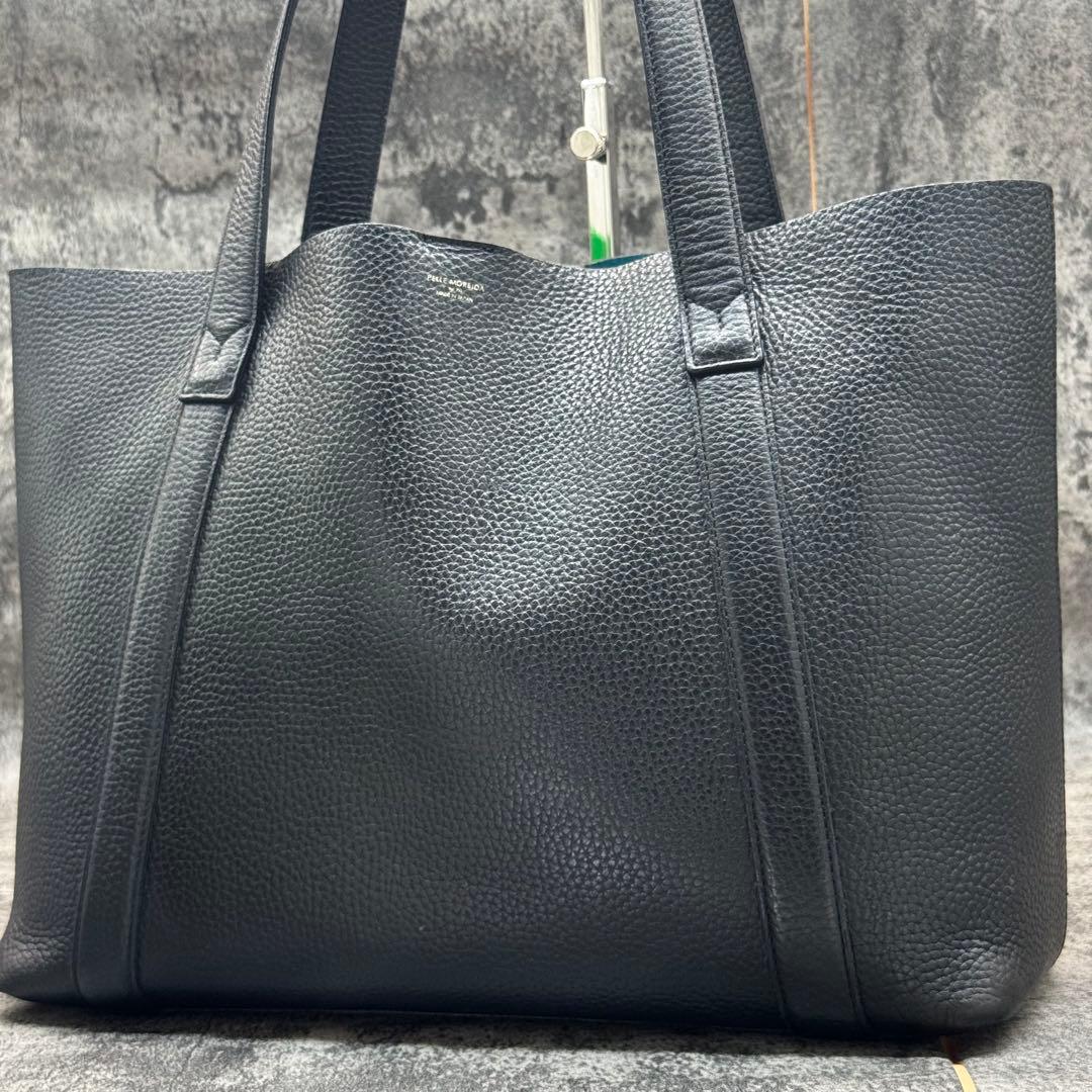 極美品✨ペッレモルビダ テーラマリーナ 肩掛け トートバッグ ブラック レザー